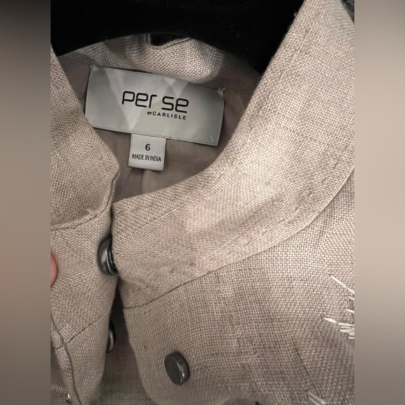 Per Se By Carlisle Floral Embroidery Women’s Jacket Beige Size 6 - Picture 5 of 8